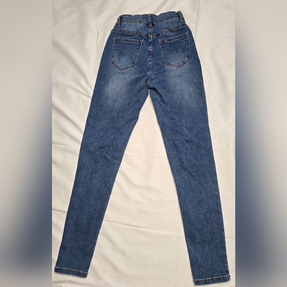 SHEIN High-waisted Zip skinny jeans